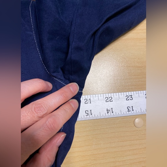 90s Armani Jeans Contrast Stitch Cotton Blazer ITALY MADE Vintage Navy Size 6 - Picture 7 of 9